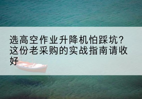 屯溪高空作业升降机厂家推荐-选高空作业升降机怕踩坑？这份老采购的实战指南请收好